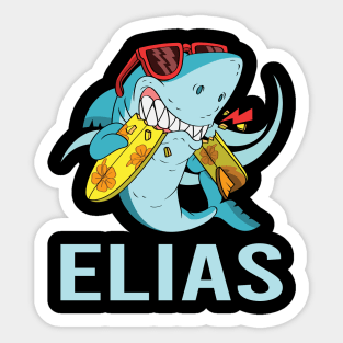 Funny Shark - Elias Name Sticker